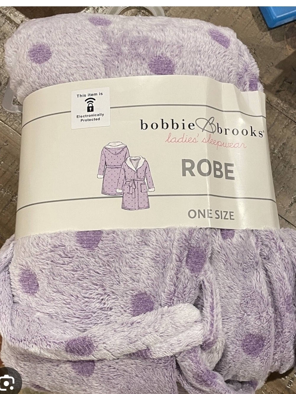 Bobbie Brooks Lavender Plush Polka Dot Robe